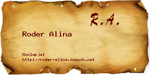 Roder Alina névjegykártya